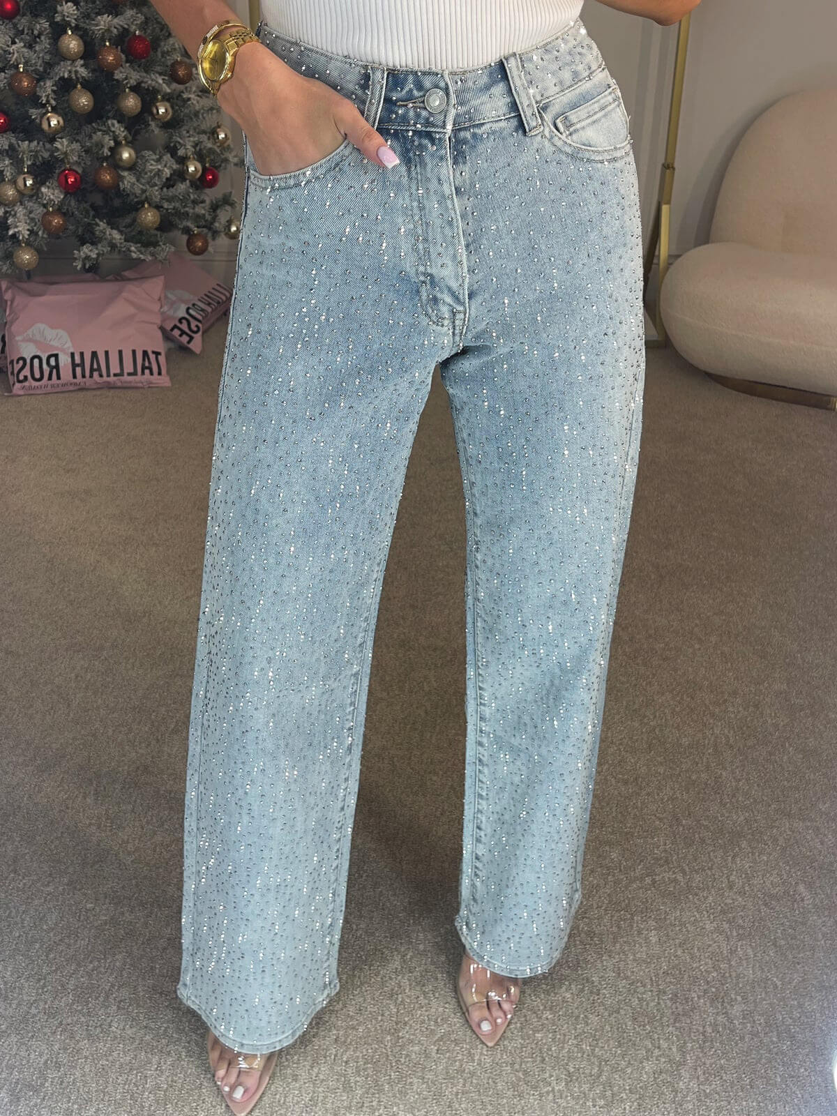 Jeans Brillo Celeste Aurora - Glamound